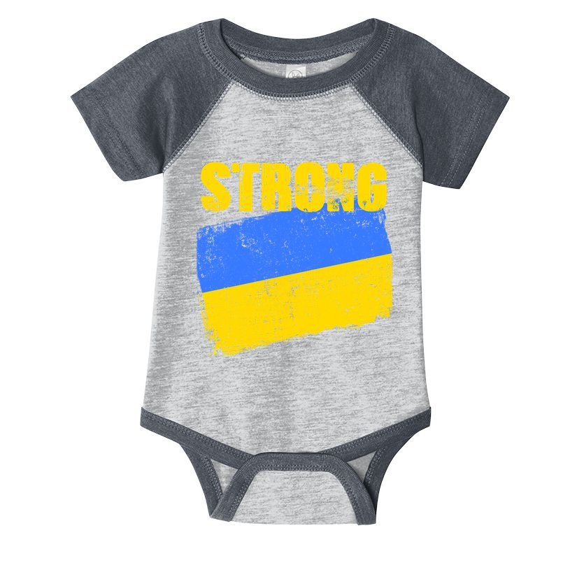 Ukrainian Strong Pride Ukraine Flag Support Free Ukrainians Infant Baby Jersey Bodysuit