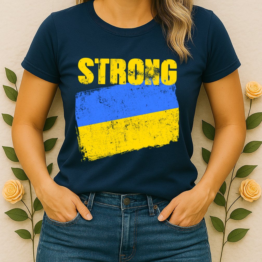 Ukrainian Strong Pride Ukraine Flag Support Free Ukrainians Womens T-Shirt