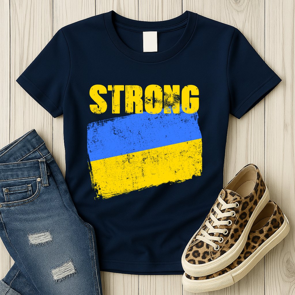 Ukrainian Strong Pride Ukraine Flag Support Free Ukrainians Womens T-Shirt