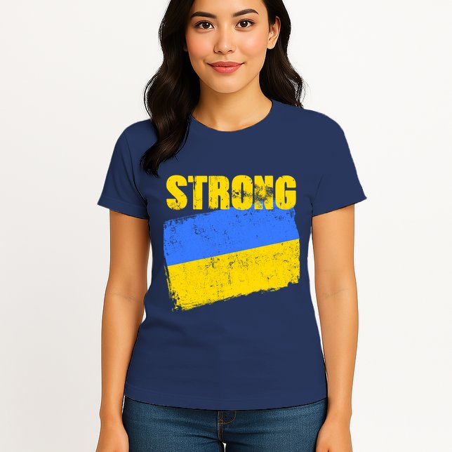Ukrainian Strong Pride Ukraine Flag Support Free Ukrainians Womens T-Shirt