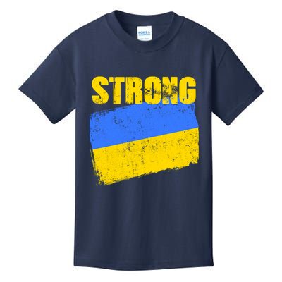 Ukrainian Strong Pride Ukraine Flag Support Free Ukrainians Kids T-Shirt