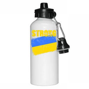 Ukrainian Strong Pride Ukraine Flag Support Free Ukrainians Aluminum Water Bottle