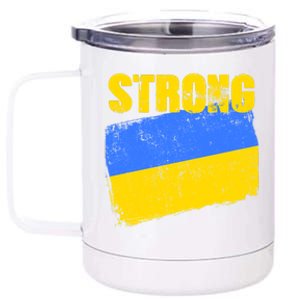 Ukrainian Strong Pride Ukraine Flag Support Free Ukrainians 12 oz Stainless Steel Tumbler Cup