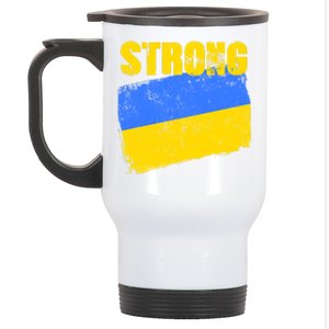 Ukrainian Strong Pride Ukraine Flag Support Free Ukrainians Stainless Steel Travel Mug