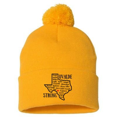 Uvalde Strong Remember The Victims Pom Pom 12in Knit Beanie