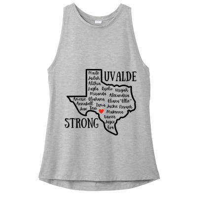 Uvalde Strong Remember The Victims Ladies PosiCharge Tri-Blend Wicking Tank