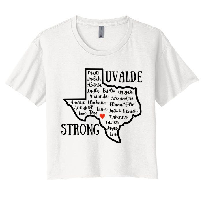 Uvalde Strong Remember The Victims Women's Crop Top Tee