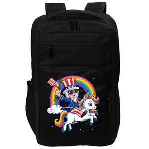 Uncle Sam Riding Unicorn 4th Of July Mericorn Rainbow Gift Impact Tech Backpack