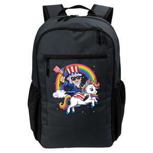 Uncle Sam Riding Unicorn 4th Of July Mericorn Rainbow Gift Daily Commute Backpack