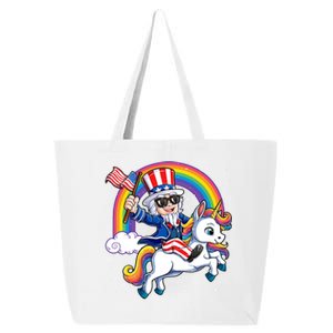 Uncle Sam Riding Unicorn 4th Of July Mericorn Rainbow Gift 25L Jumbo Tote