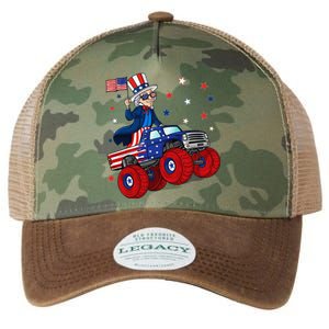 Uncle Sam Riding Monster Truck 4th Of July Funny Legacy Tie Dye Trucker Hat