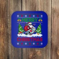 Ugly Santa Riding Owl Bird Christmas Xmas Tree Lights Coaster