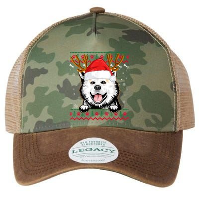 Ugly Sweater Reindeer Santa Christmas American Eskimo Dog Legacy Tie Dye Trucker Hat