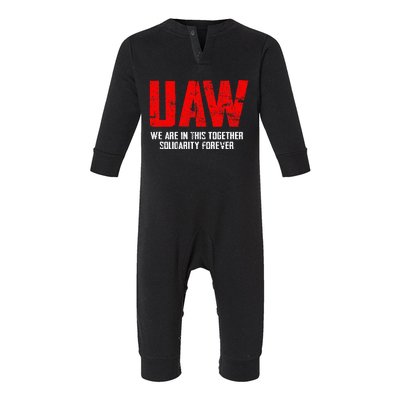 UAW Strike Red United Auto Workers Union UAW Strong Infant Fleece One Piece