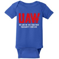 UAW Strike Red United Auto Workers Union UAW Strong Baby Bodysuit