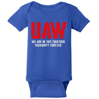 UAW Strike Red United Auto Workers Union UAW Strong Baby Bodysuit