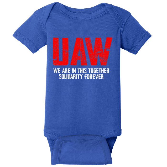 UAW Strike Red United Auto Workers Union UAW Strong Baby Bodysuit