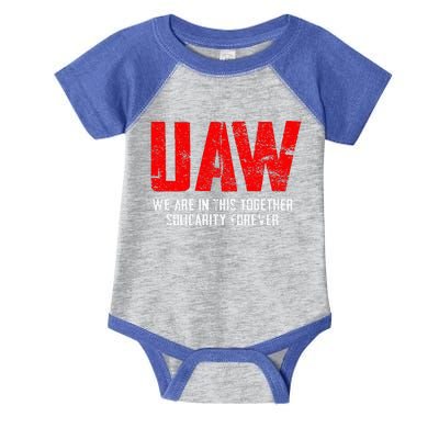 UAW Strike Red United Auto Workers Union UAW Strong Infant Baby Jersey Bodysuit