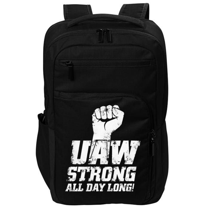 UAW Strike Red United Auto Workers Union UAW Strong Impact Tech Backpack