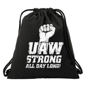 UAW Strike Red United Auto Workers Union UAW Strong Drawstring Bag