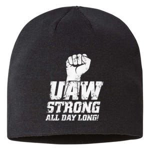 UAW Strike Red United Auto Workers Union UAW Strong Sustainable Beanie