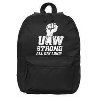 UAW Strike Red United Auto Workers Union UAW Strong 16 in Basic Backpack