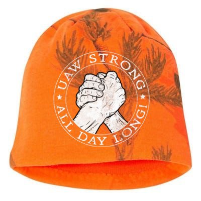 UAW Strike Red United Auto Workers Picket Sign Kati - Camo Knit Beanie