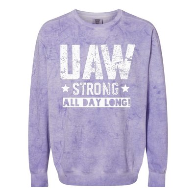 UAW Strike Red UAW Union Strike Solidarity UAW Strong Colorblast Crewneck Sweatshirt