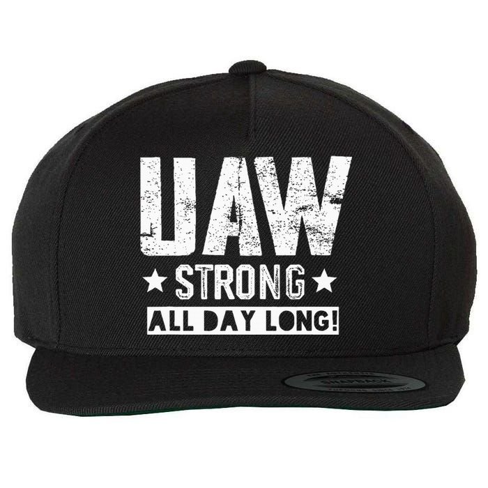 UAW Strike Red UAW Union Strike Solidarity UAW Strong Wool Snapback Cap