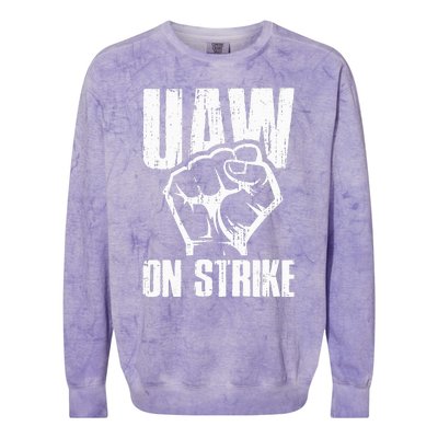 UAW Strike Red United Auto Workers Picket Sign Colorblast Crewneck Sweatshirt