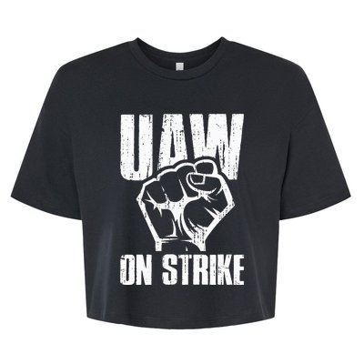 UAW Strike Red United Auto Workers Picket Sign Bella+Canvas Jersey Crop Tee