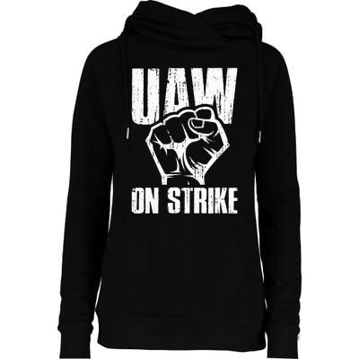 UAW Strike Red United Auto Workers Picket Sign Womens Funnel Neck Pullover Hood