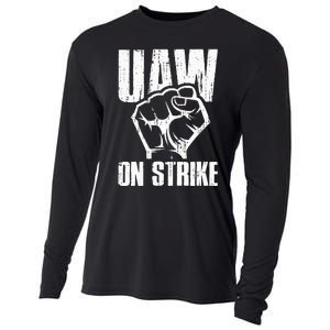 UAW Strike Red United Auto Workers Picket Sign Cooling Performance Long Sleeve Crew