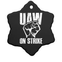 UAW Strike Red United Auto Workers Picket Sign Ceramic Star Ornament