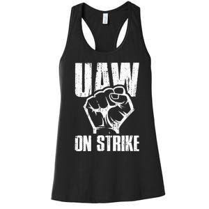 UAW Strike Red United Auto Workers Picket Sign Women's Racerback Tank