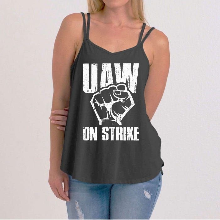 UAW Strike Red United Auto Workers Picket Sign Women's Strappy Tank