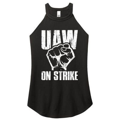 UAW Strike Red United Auto Workers Picket Sign Women's Perfect Tri Rocker Tank