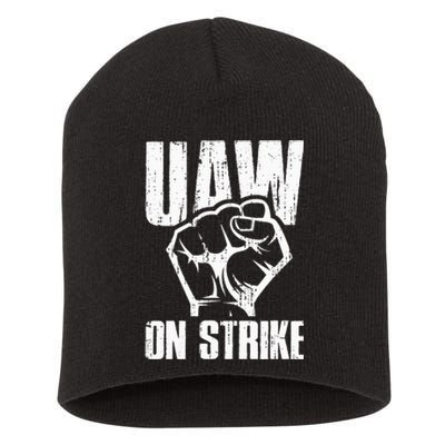 UAW Strike Red United Auto Workers Picket Sign Short Acrylic Beanie