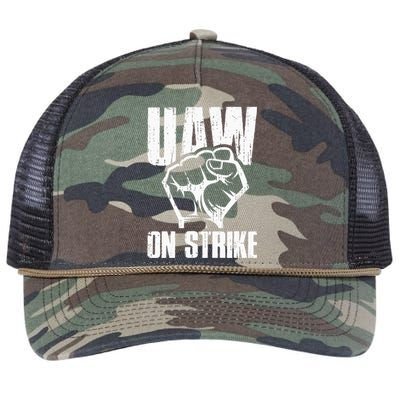 UAW Strike Red United Auto Workers Picket Sign Retro Rope Trucker Hat Cap