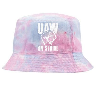 UAW Strike Red United Auto Workers Picket Sign Tie-Dyed Bucket Hat