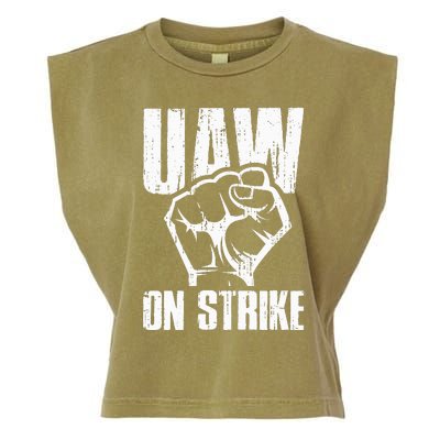 UAW Strike Red United Auto Workers Picket Sign Garment-Dyed Women's Muscle Tee