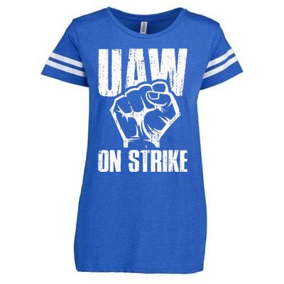 UAW Strike Red United Auto Workers Picket Sign Enza Ladies Jersey Football T-Shirt