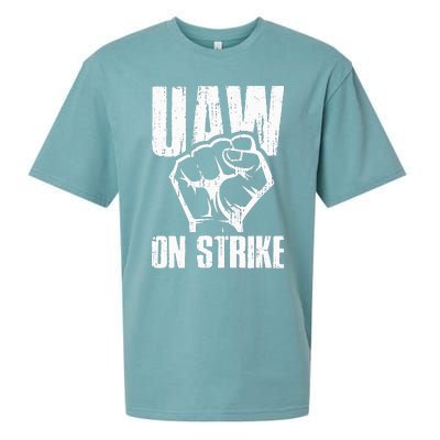 UAW Strike Red United Auto Workers Picket Sign Sueded Cloud Jersey T-Shirt