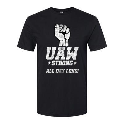 UAW Strike Red United Auto Workers Picket Sign Softstyle® CVC T-Shirt