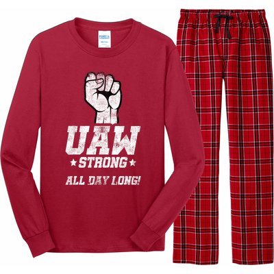 UAW Strike Red United Auto Workers Picket Sign Long Sleeve Pajama Set