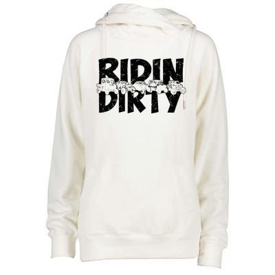 Utv Sxs Rider Riding Dirty Atv Offroad Riding Sxs Womens Funnel Neck Pullover Hood