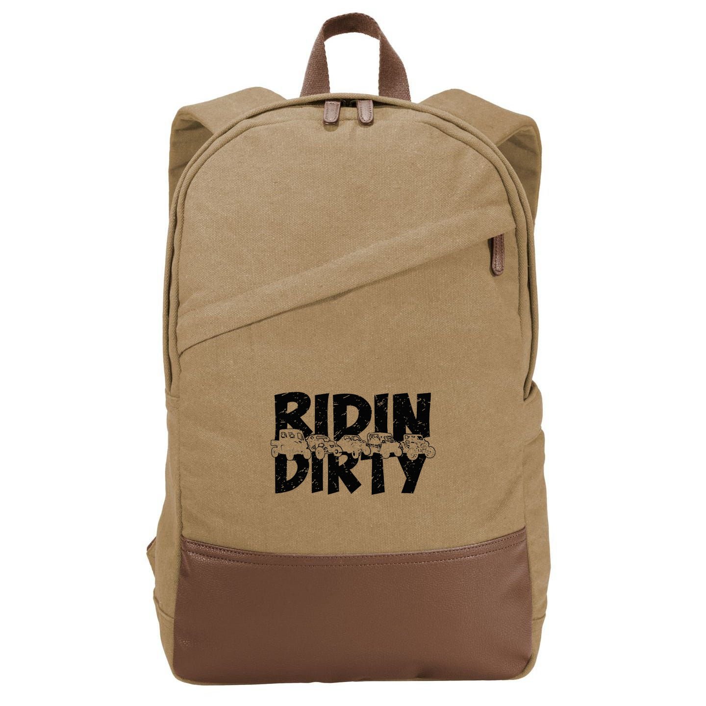 Utv Sxs Rider Riding Dirty Atv Offroad Riding Sxs Cotton Canvas Backpack