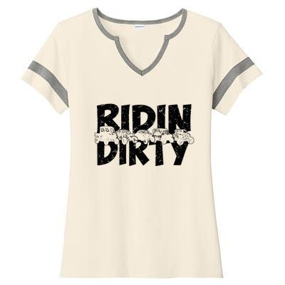 Utv Sxs Rider Riding Dirty Atv Offroad Riding Sxs Ladies Halftime Notch Neck Tee