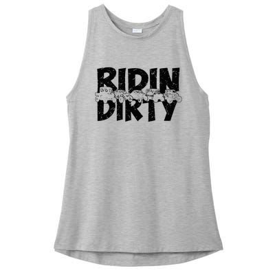 Utv Sxs Rider Riding Dirty Atv Offroad Riding Sxs Ladies PosiCharge Tri-Blend Wicking Tank