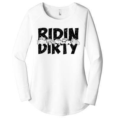 Utv Sxs Rider Riding Dirty Atv Offroad Riding Sxs Women's Perfect Tri Tunic Long Sleeve Shirt